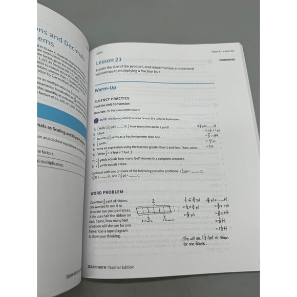 Zearn Math Grade 5 Teacher Edition Set Missions 1-6 & Assessments Key READ - Picture 15 of 16